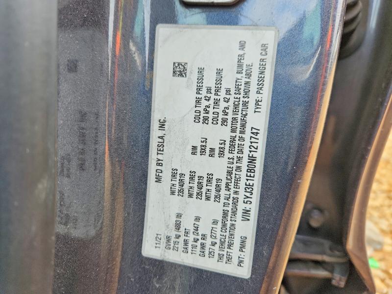 Продажа на аукционе авто 2022 Tesla Model 3, vin: 5YJ3E1EB0NF121747, номер лота: 74167725