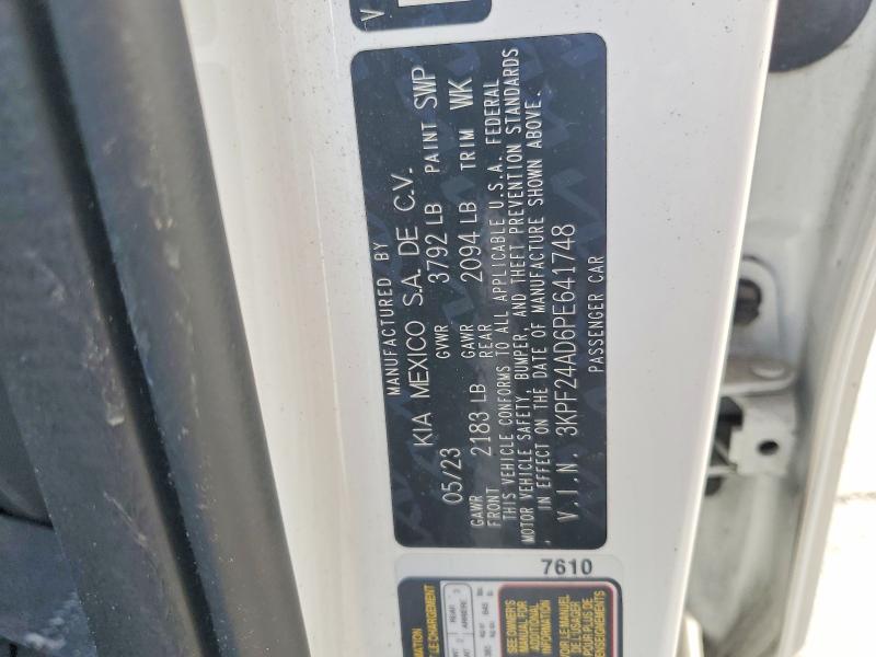2023 Kia Forte მანქანა იყიდება აუქციონზე, vin: 3KPF24AD6PE641748, აუქციონის ნომერი: 99150185