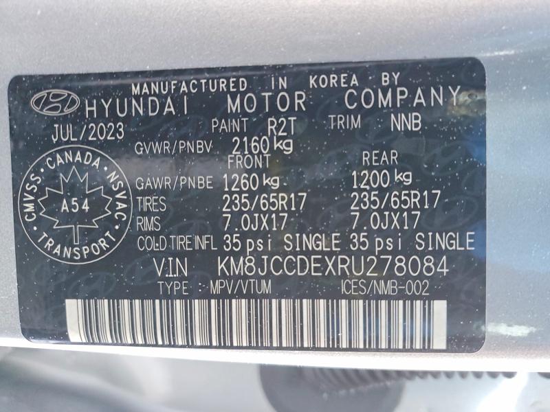 Продажа на аукционе авто 2024 Hyundai Tucson, vin: KM8JCCDEXRU278084, номер лота: 73833625