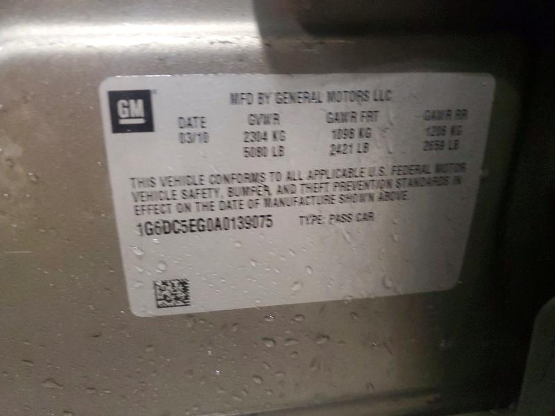 2010 Cadillac Cts მანქანა იყიდება აუქციონზე, vin: 1G6DC5EG0A0139075, აუქციონის ნომერი: 73189615