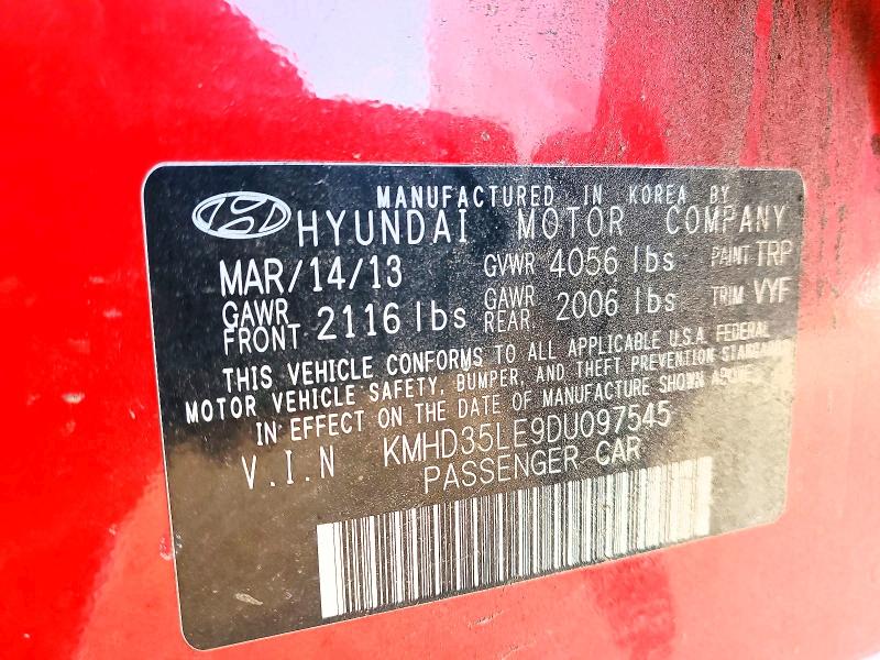 74483195 :رقم المزاد ، KMHD35LE9DU097545 vin ، 2013 Hyundai Elantra Gt مزاد بيع
