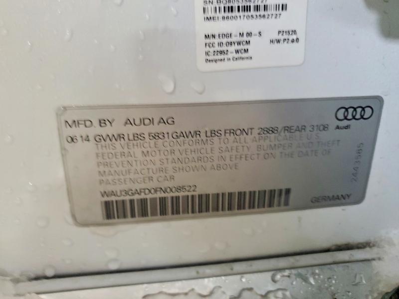 Aukcja sprzedaży 2015 Audi A8, vin: WAU3GAFD0FN008522, numer aukcji: 72654865