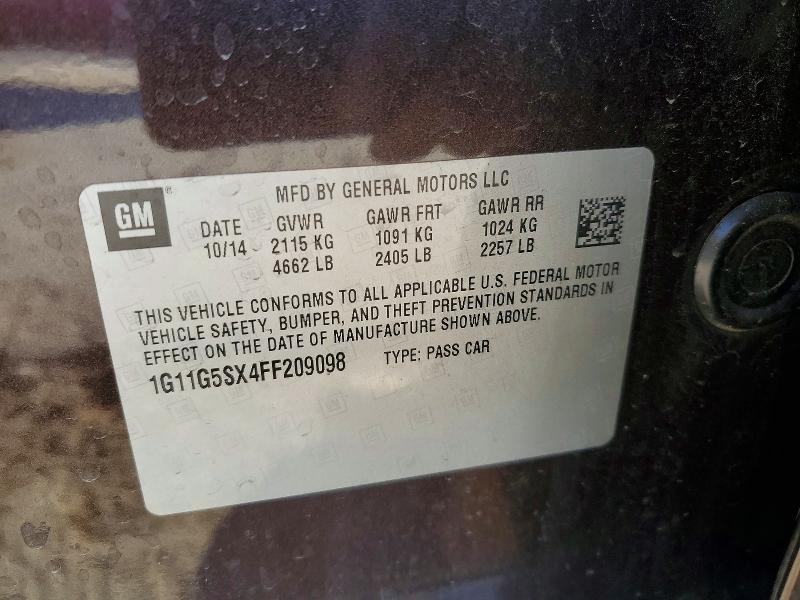 Aukcja sprzedaży 2015 Chevrolet Malibu, vin: 1G11G5SX4FF209098, numer aukcji: 73738685
