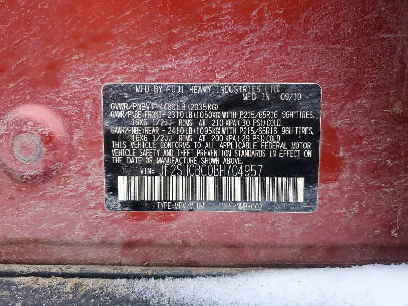Aukcja sprzedaży 2011 Subaru Forester, vin: JF2SHCBC0BH704957, numer aukcji: 98231055
