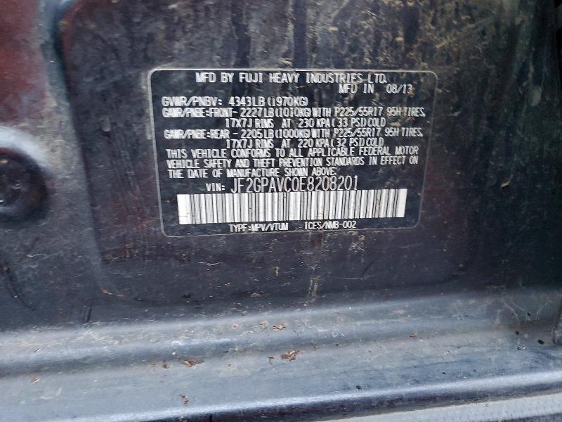Aukcja sprzedaży 2014 Subaru Xv Crosstr, vin: JF2GPAVC0E8208201, numer aukcji: 98202005