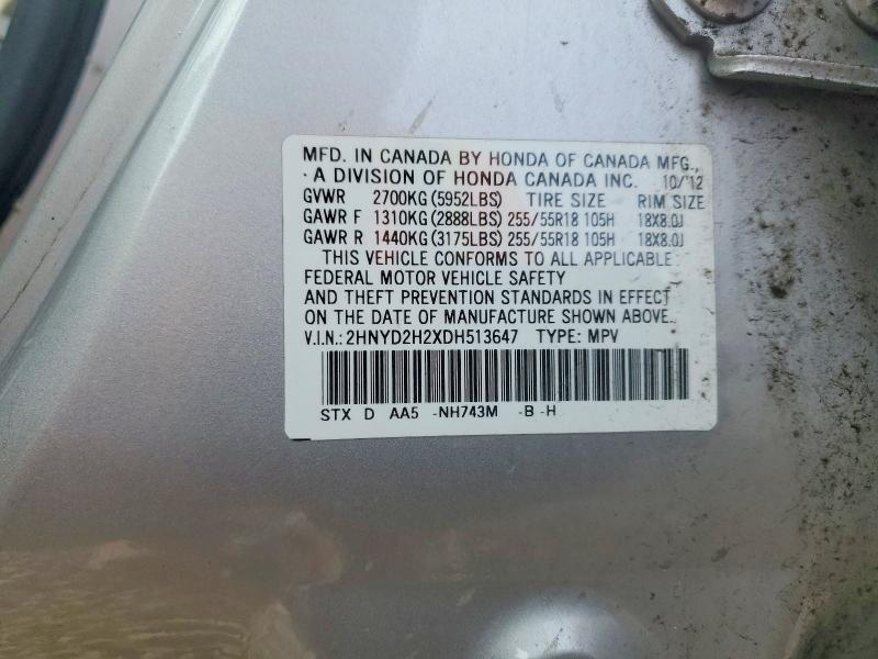 Aukcja sprzedaży 2013 Acura Mdx, vin: 2HNYD2H2XDH513647, numer aukcji: 74984375
