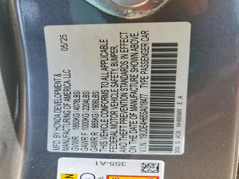 2025 Acura Integra მანქანა იყიდება აუქციონზე, vin: 19UDE4H65SA018477, აუქციონის ნომერი: 75102445