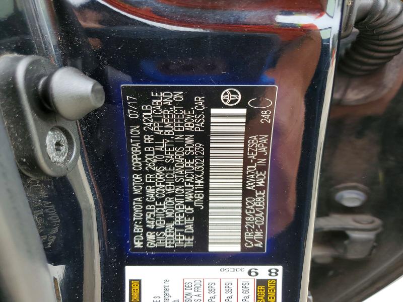 Aukcja sprzedaży 2018 Toyota Camry L, vin: JTNB11HKXJ3021239, numer aukcji: 99666755