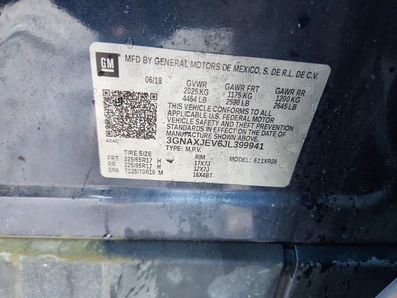 Aukcja sprzedaży 2018 Chevrolet Equinox, vin: 3GNAXJEV6JL399941, numer aukcji: 73594315