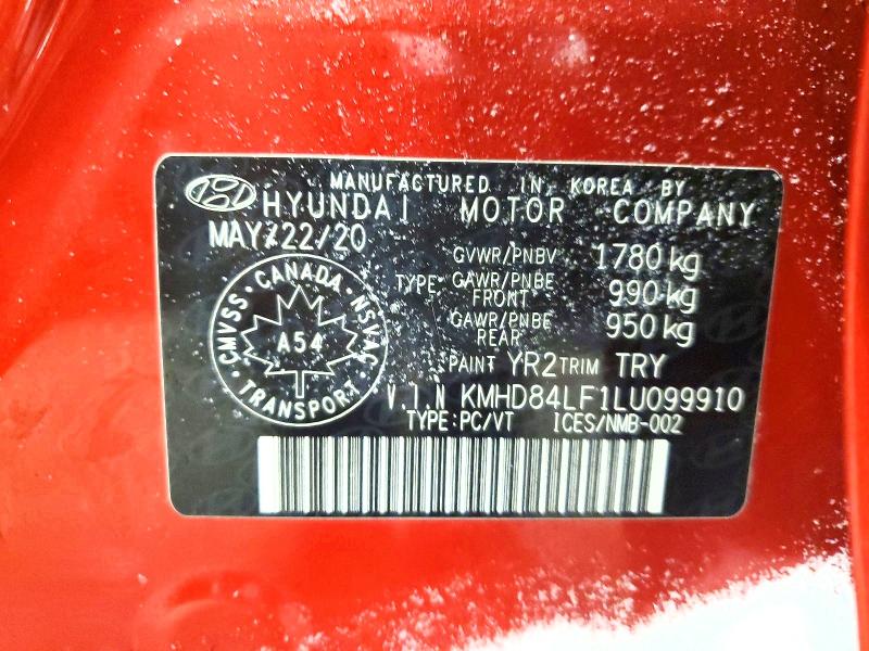 Aukcja sprzedaży 2020 Hyundai Elantra Preferred 4d, vin: KMHD84LF1LU099910, numer aukcji: 74166105