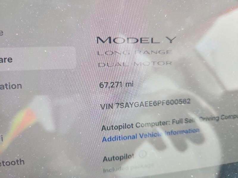 Продажа на аукционе авто 2023 Tesla Model Y, vin: 7SAYGAEE6PF600562, номер лота: 73715215