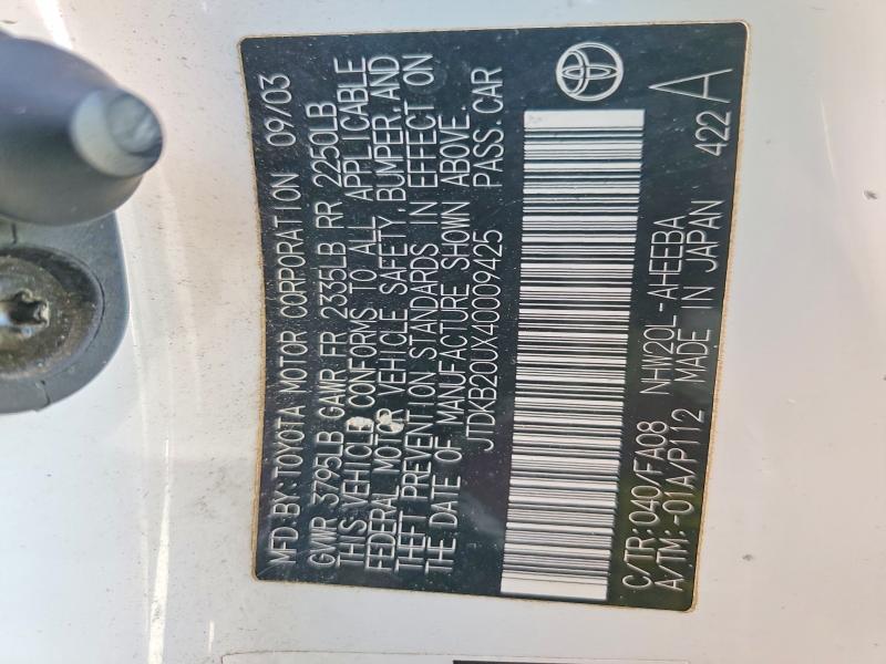 75679955 :رقم المزاد ، JTDKB20UX40009425 vin ، 2004 Toyota Prius مزاد بيع