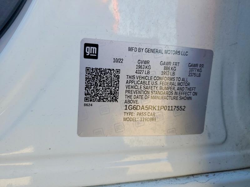Aukcja sprzedaży 2023 Cadillac Ct4, vin: 1G6DA5RK1P0117552, numer aukcji: 74980055