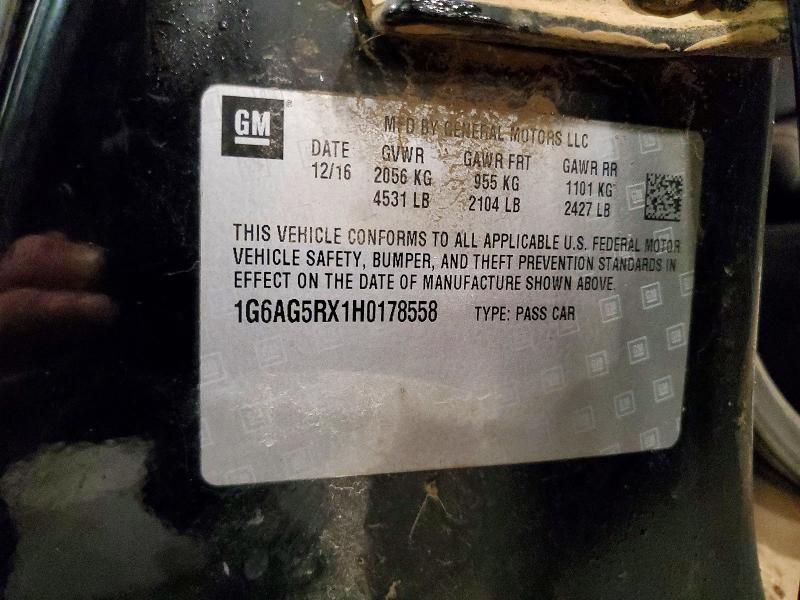 Aukcja sprzedaży 2017 Cadillac Ats, vin: 1G6AG5RX1H0178558, numer aukcji: 98904915