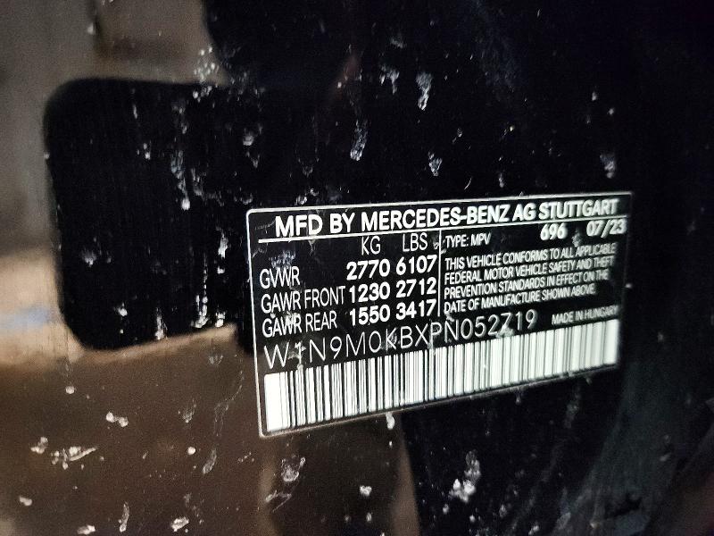 2023 Mercedes-benz Eqb მანქანა იყიდება აუქციონზე, vin: W1N9M0KBXPN052719, აუქციონის ნომერი: 75735165