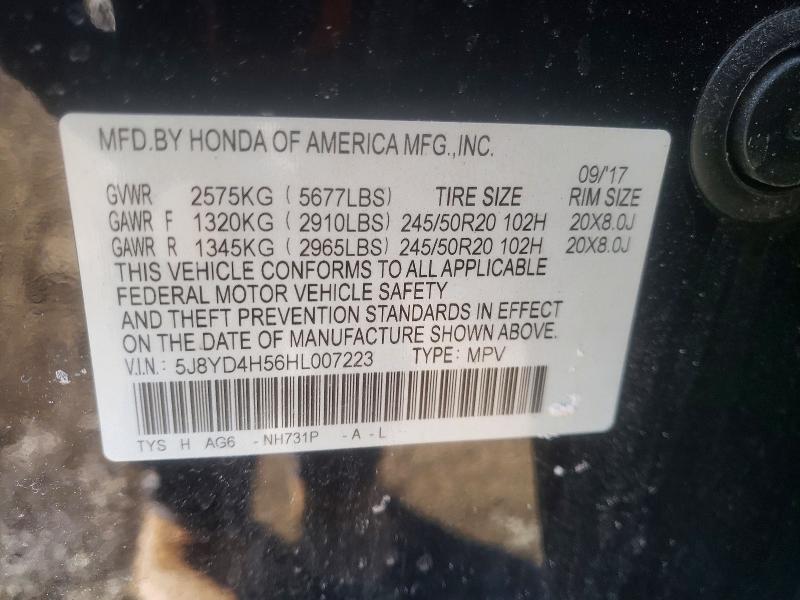 Продаж на аукціоні авто 2017 Acura Mdx, vin: 5J8YD4H56HL007223, номер лоту: 75459885