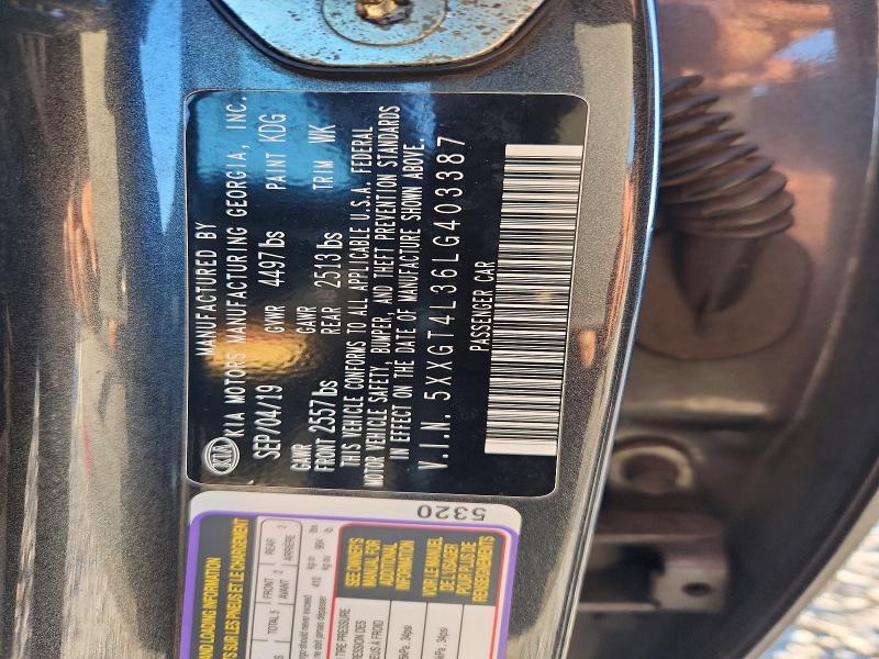73439845 :رقم المزاد ، 5XXGT4L36LG403387 vin ، 2020 Kia Optima مزاد بيع