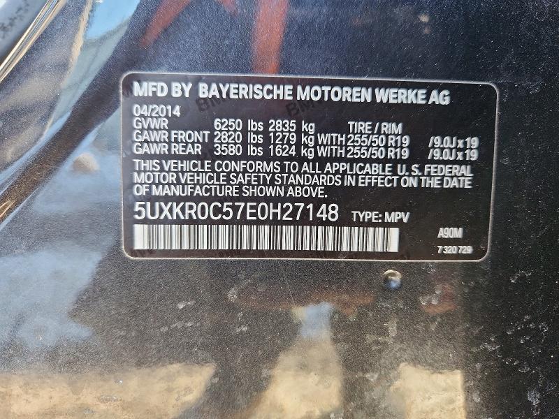 2014 Bmw X5 Xdrive3 მანქანა იყიდება აუქციონზე, vin: 5UXKR0C57E0H27148, აუქციონის ნომერი: 72964925