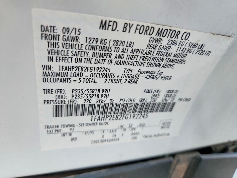 Продажа на аукционе авто 2015 Ford Taurus, vin: 1FAHP2E82FG192245, номер лота: 73874425