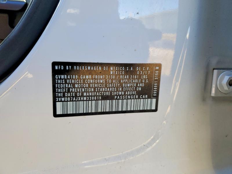 74133385 :رقم المزاد ، 3VWDB7AJXHM338619 vin ، 2017 Volkswagen Jetta مزاد بيع