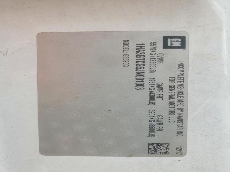 2018 Chev Express G3500 მანქანა იყიდება აუქციონზე, vin: 1HA3GTCG5JN001003, აუქციონის ნომერი: 74457035