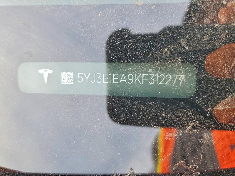 Aukcja sprzedaży 2019 Tesla Model 3, vin: 5YJ3E1EA9KF312277, numer aukcji: 73940285