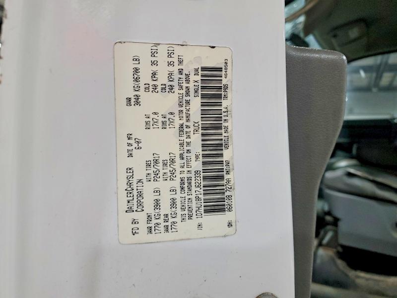 Aukcja sprzedaży 2007 Dodge Ram 1500, vin: 1D7HU18P17J622339, numer aukcji: 98494515