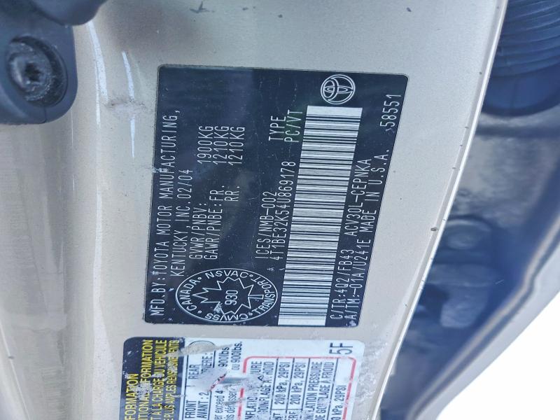 73452745 :رقم المزاد ، 4T1BE32K54U869178 vin ، 2004 Toyota Camry مزاد بيع