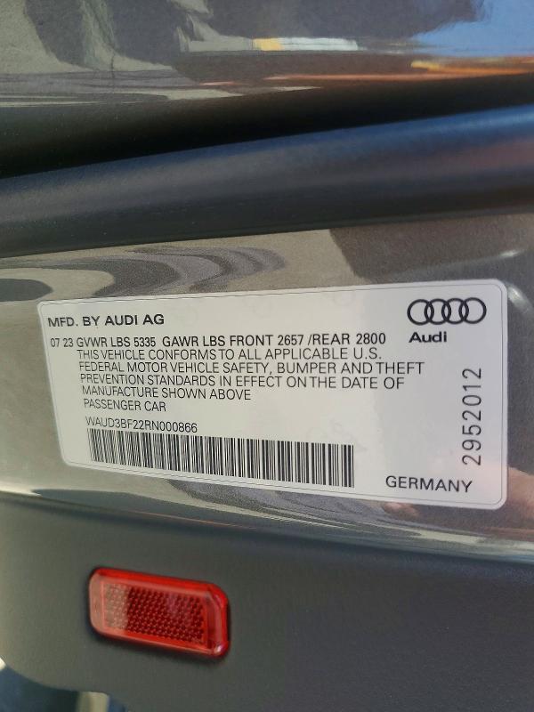 Продаж на аукціоні авто 2024 Audi A6, vin: WAUD3BF22RN000866, номер лоту: 75074345
