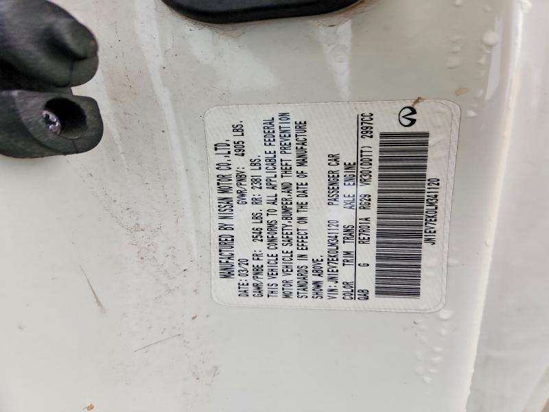 Aukcja sprzedaży 2020 Infiniti Q60 Pure, vin: JN1EV7EK0LM341120, numer aukcji: 98910045