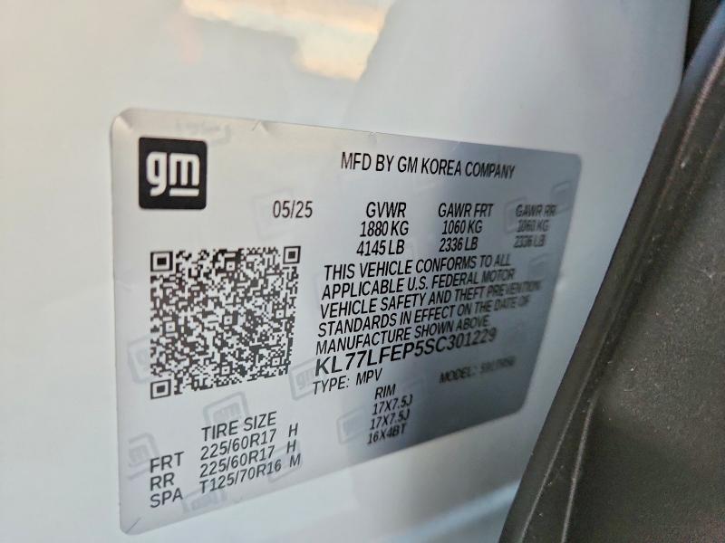 Продаж на аукціоні авто 2025 Chevrolet Trax, vin: KL77LFEP5SC301229, номер лоту: 98983055