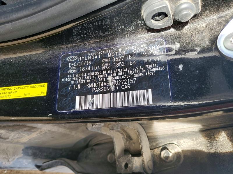 98908935 :رقم المزاد ، KMHCT4AE1HU272157 vin ، 2017 Hyundai Accent مزاد بيع