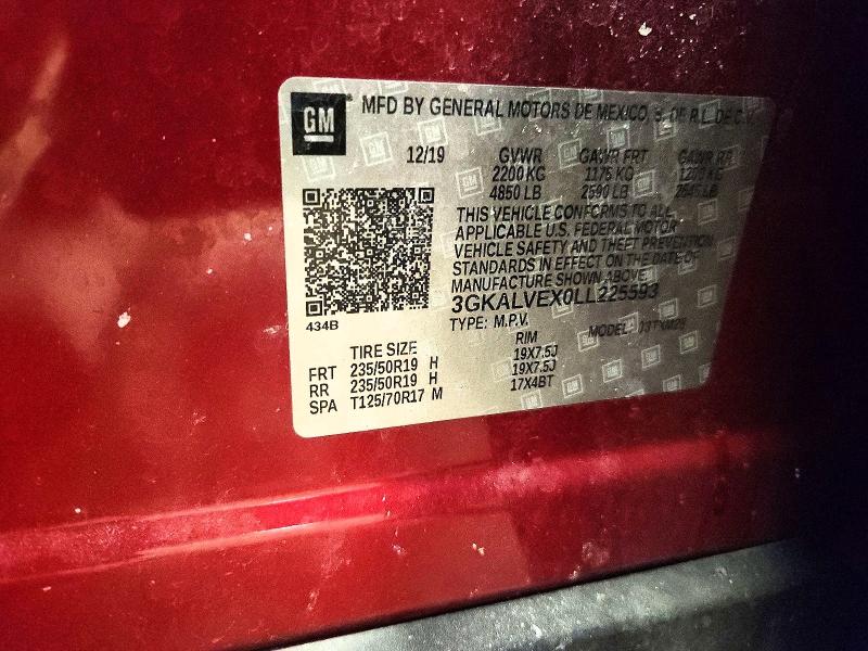 49856946 :رقم المزاد ، 3GKALVEX0LL225593 vin ، 2020 Gmc Terrain مزاد بيع