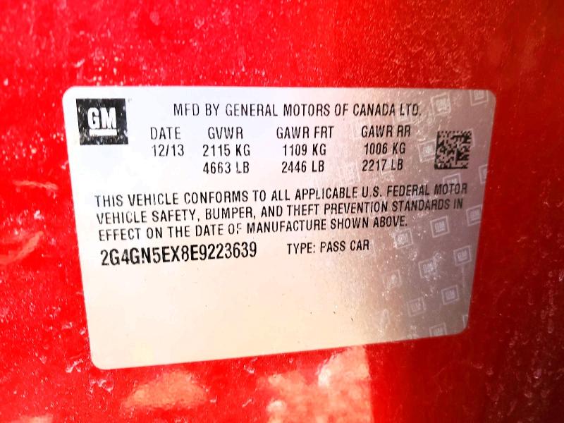 2014 Buick Regal მანქანა იყიდება აუქციონზე, vin: 2G4GN5EX8E9223639, აუქციონის ნომერი: 72420195