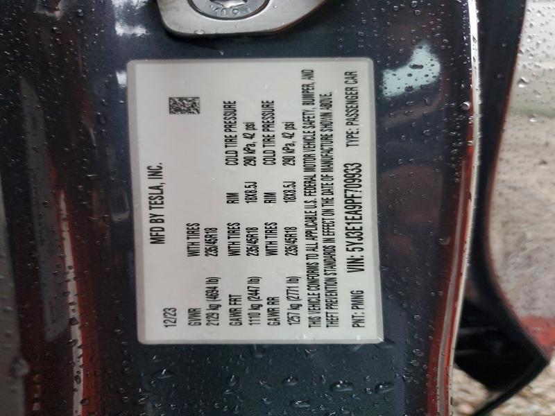 Продажа на аукционе авто 2023 Tesla Model 3, vin: 5YJ3E1EA9PF709933, номер лота: 98958865