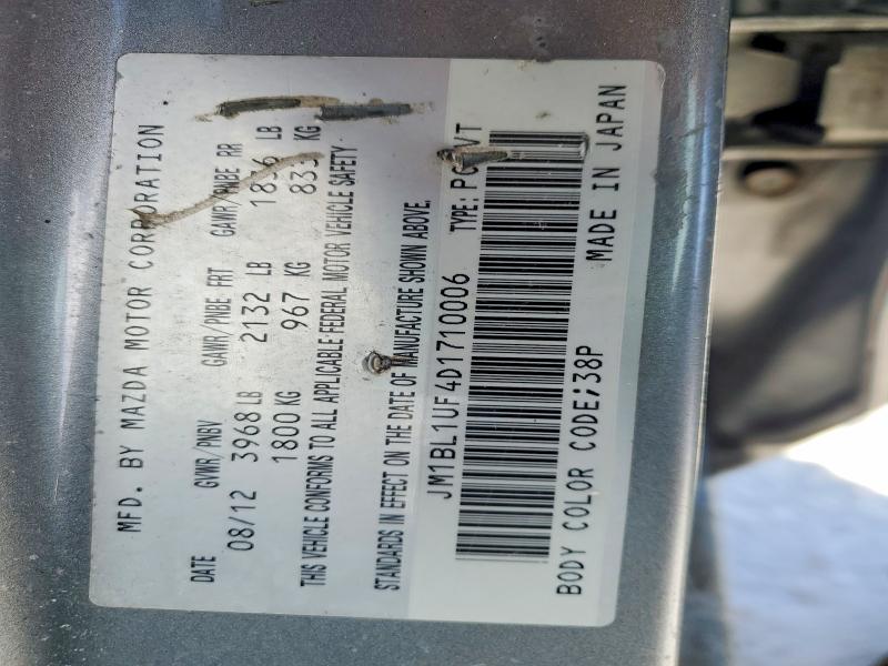 Aukcja sprzedaży 2013 Mazda 3 I, vin: JM1BL1UF4D1710006, numer aukcji: 74398455