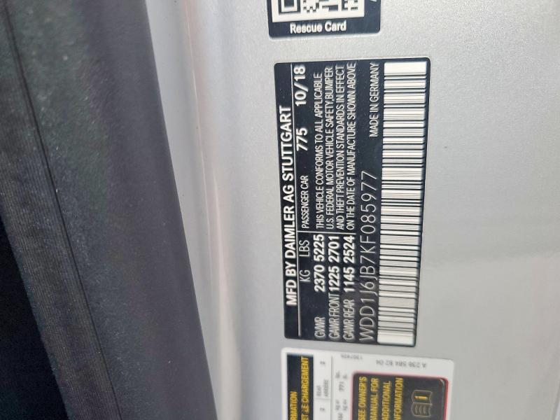 95246085 :رقم المزاد ، WDD1J6JB7KF085977 vin ، 2019 Mercedes-benz E مزاد بيع