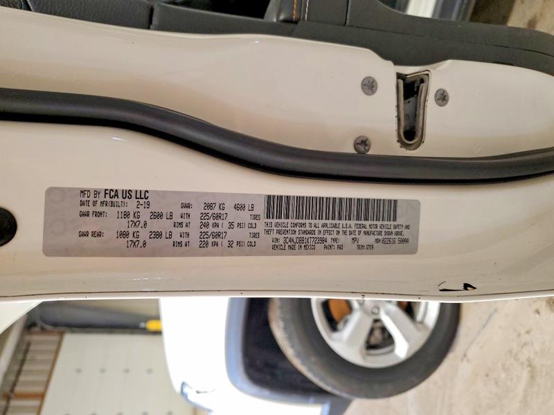 2019 Jeep Compass მანქანა იყიდება აუქციონზე, vin: 3C4NJDBB1KT723984, აუქციონის ნომერი: 72391115