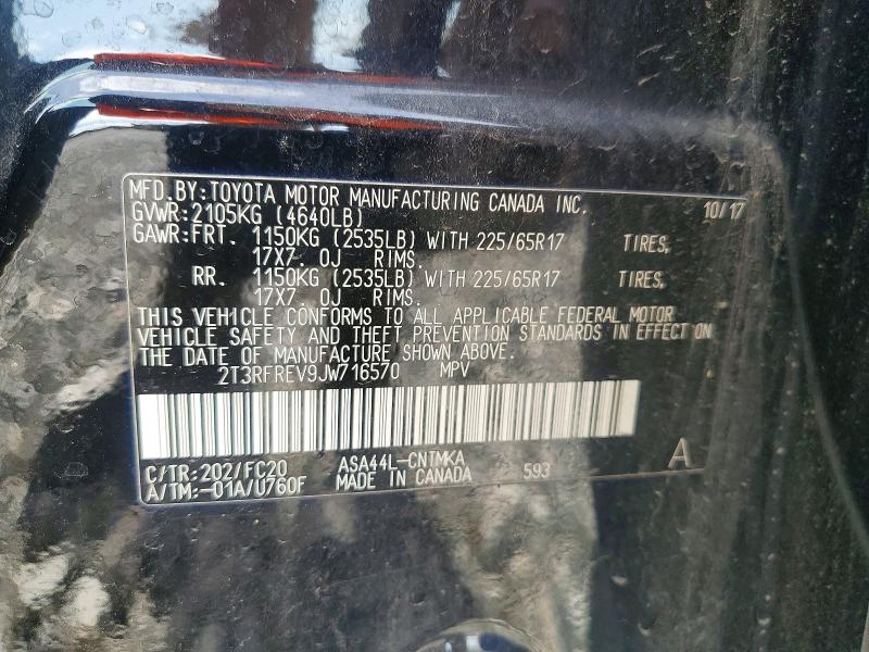 74883335 :رقم المزاد ، 2T3RFREV9JW716570 vin ، 2018 Toyota Rav4 مزاد بيع