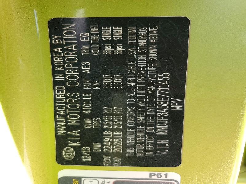 99760145 :رقم المزاد ، KNDJP3A58E7711455 vin ، 2014 Kia Soul + مزاد بيع