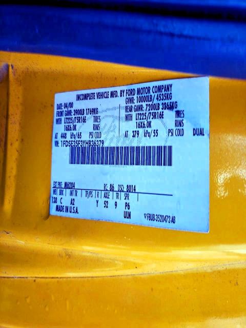 Продаж на аукціоні авто 2000 Ford Econoline, vin: 1FDSE35F3YHB36379, номер лоту: 96779955
