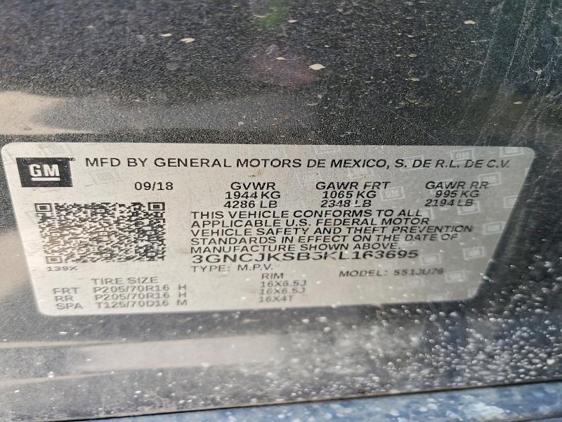 Продажа на аукционе авто 2019 Chevrolet Trax, vin: 3GNCJKSB5KL163695, номер лота: 97834355