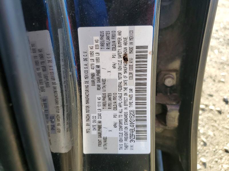 Aukcja sprzedaży 2022 Mazda 3, vin: 3MZBPABL4NM315208, numer aukcji: 72978335