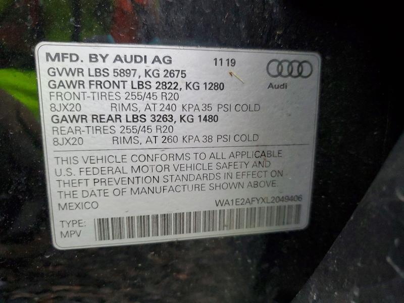 Продажа на аукционе авто 2020 Audi Q5 E, vin: WA1E2AFYXL2049406, номер лота: 72426615