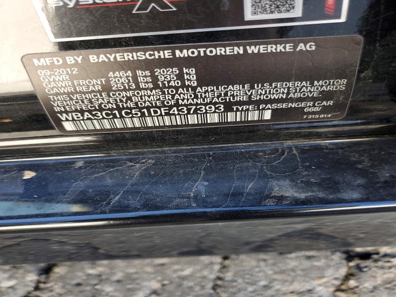 72610455 :رقم المزاد ، WBA3C1C51DF437393 vin ، 2013 Bmw 328 I Sule مزاد بيع