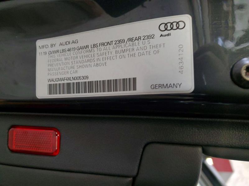 73086355 :رقم المزاد ، WAUGMAF4XLN005309 vin ، 2020 Audi A4 مزاد بيع