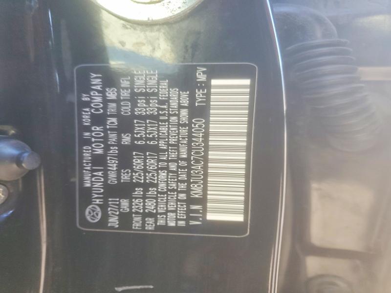 Aukcja sprzedaży 2012 Hyundai Tucson, vin: KM8JU3AC7CU344050, numer aukcji: 73799605