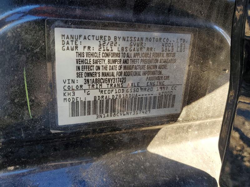 Продаж на аукціоні авто 2022 Nissan Sentra Sv, vin: 3N1AB8CV6NY317429, номер лоту: 73336265