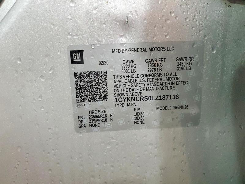 2020 Cadillac Xt5 მანქანა იყიდება აუქციონზე, vin: 1GYKNCRS0LZ187136, აუქციონის ნომერი: 73029785