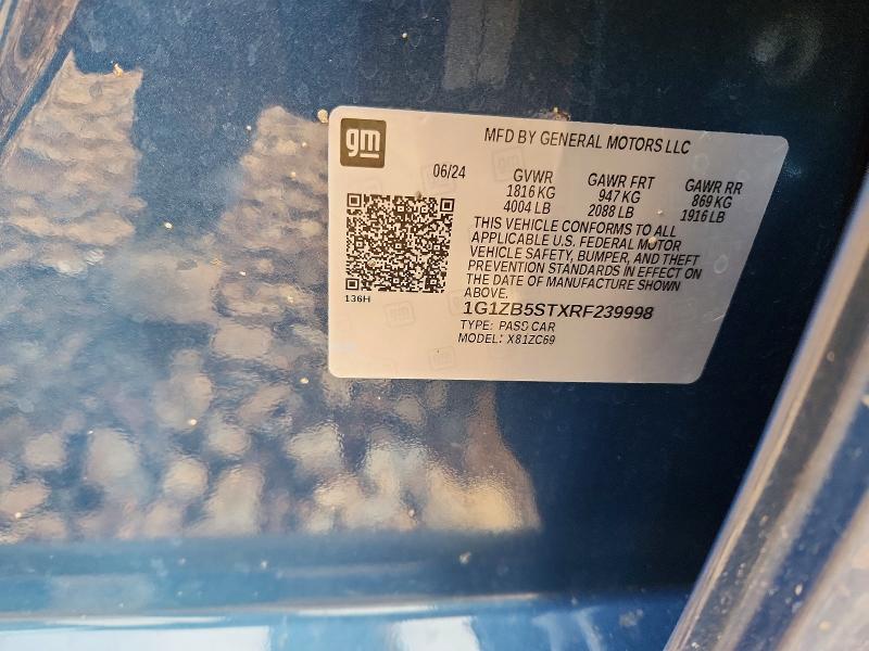75595335 :رقم المزاد ، 1G1ZB5STXRF239998 vin ، 2024 Chevrolet Malibu مزاد بيع